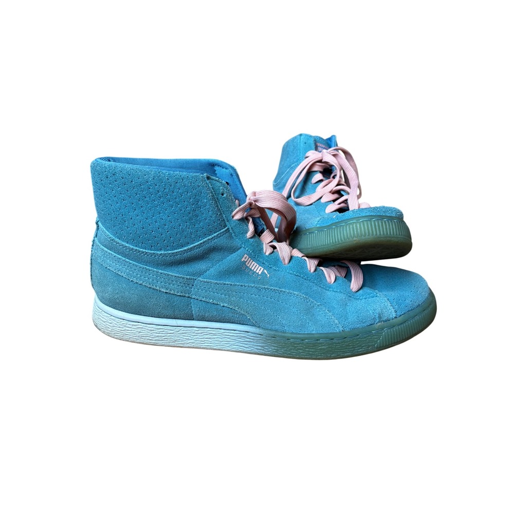 Puma Suede Classic Mid x Pink Dolphin 'Blue Heaven' Mid Top Sneakers Size 10.5